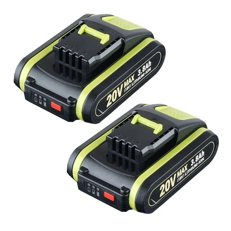 Für Worx WA3520 WA3575 20V Max 3.8Ah Lithium Batterie X2 UND Für Worx WA3880 18V (20V MAX) schnelladegerät 1 stunde Ladegerät