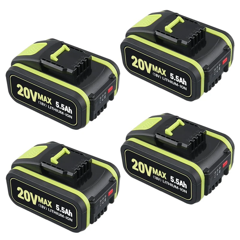 Für Worx WA3520 WA3575 20V Max 5Ah Lithium Batterie X4 UND Für Worx WA3880 18V (20V MAX) schnelladegerät 1 stunde Ladegerät