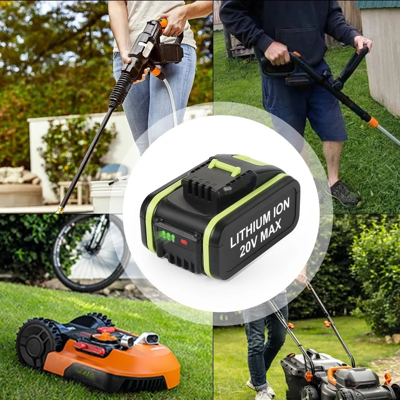 20V Max 5.5Ah Lithium Batterie für Worx WA3579 WA3520 WA3575 WA3578 WA3525 WG160 6-Stück