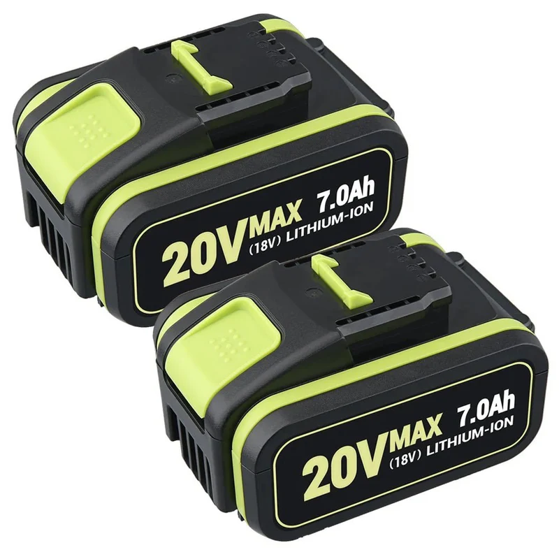 Für Worx WA3520 WA3575 20V Max 7.0Ah Lithium Batterie X2 UND Für Worx WA3880 18V (20V MAX) schnelladegerät 1 stunde Ladegerät