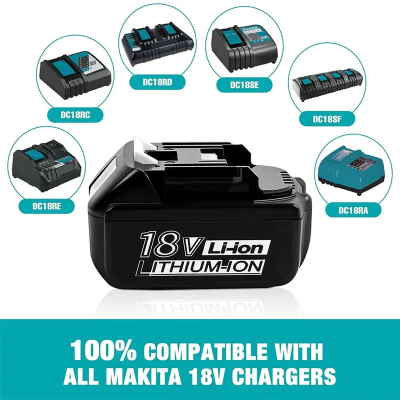 18V 5Ah BL1850B Ersatzakku für Makita mit LED 6-Stück/Kompatibel mit Makita 18V BL1830B BL1860B BL1820 LXT-400