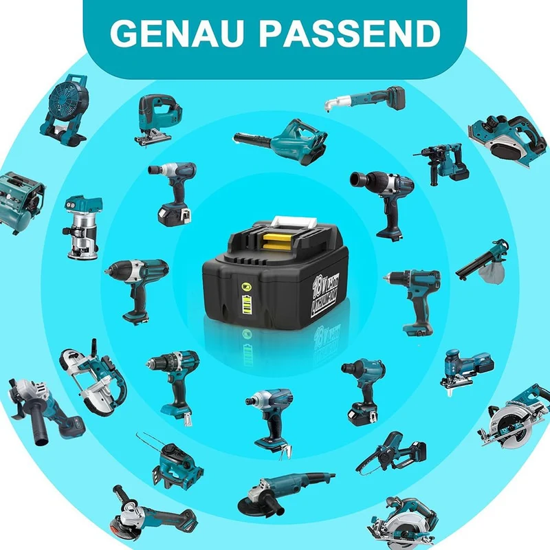 18V 8Ah BL1860B Ersatzakku für Makita mit LED 8-Stück/Kompatibel mit Makita 18V BL1830B BL1860B BL1820 LXT-400