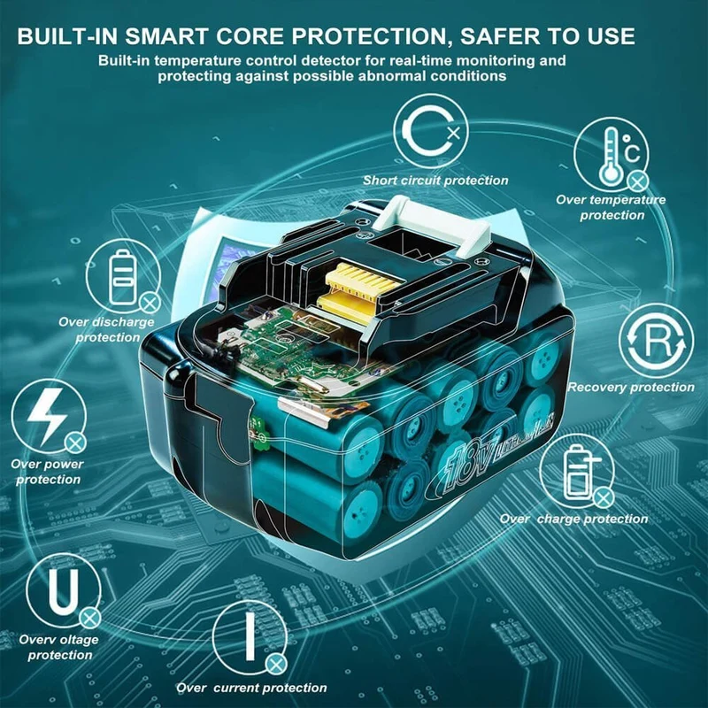 18V 8Ah BL1860 Ersatzakku / Kompatibel mit Makita 18V BL1830B BL1860B BL1820 LXT-400