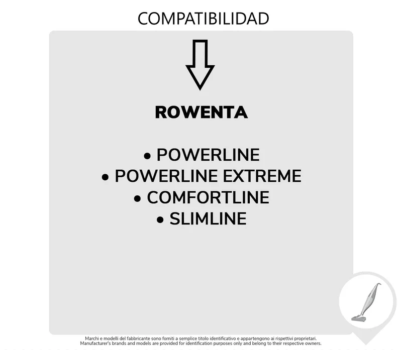 Pack de 5 Bolsas de Microfibra Compatibles con Aspiradoras Rowenta Powerline, Powerline Extreme, Comfortline, Slimline | +40% Po