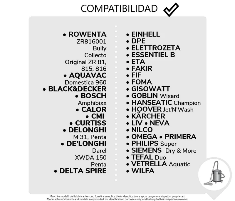Pack de 4 Bolsas de Papel Compatibles con Aspiradoras Rowenta, Bully, Collecto, Kärcher WD3, WD3 Premium, WD2, MV3, MV2 | Alta
