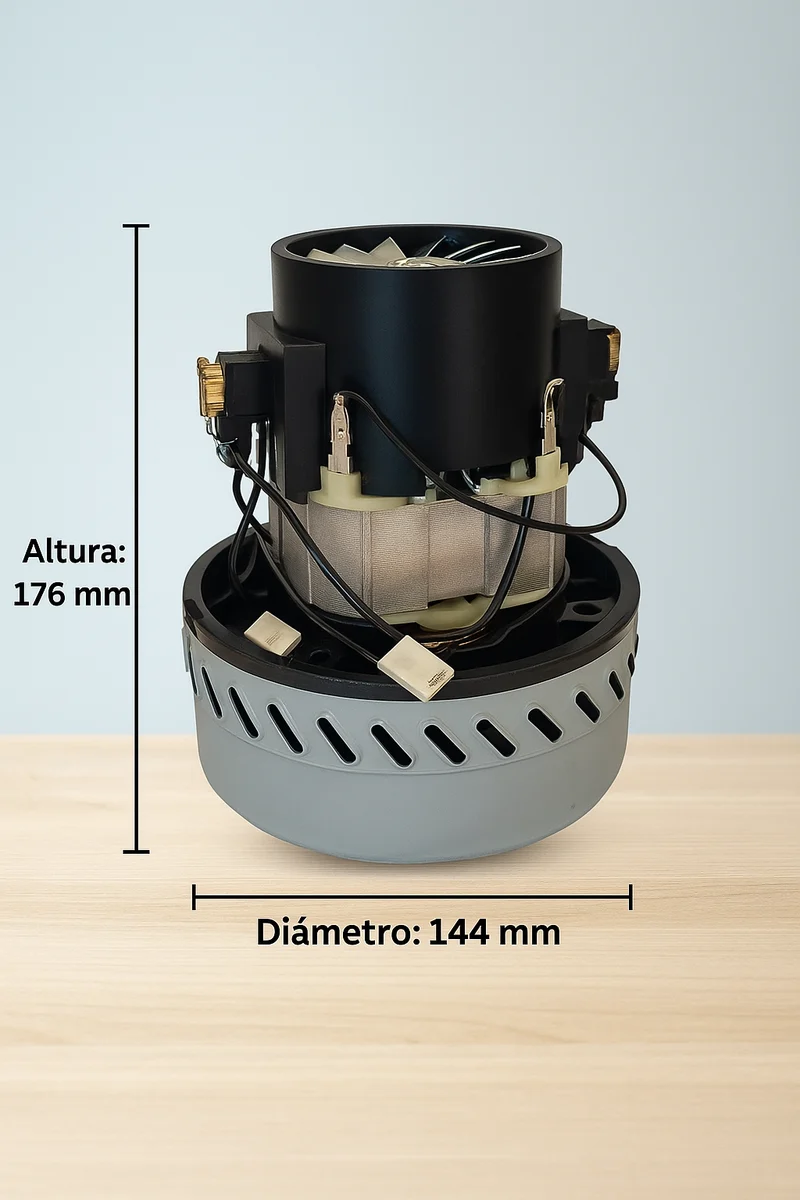 Motor Universal para Aspiradores de Sólidos y Líquidos 1200W Bistadio 230V | Repuesto con 4 Orificios de Fijación | Díámetr