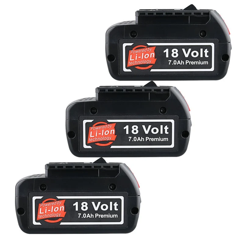 3 Stück 18V 7.0Ah Für Bosch BAT610G Li-ion Akku Ersatz mit LED /Kompatibel mit BAT609 BAT610G BAT618G BAT620 BAT621