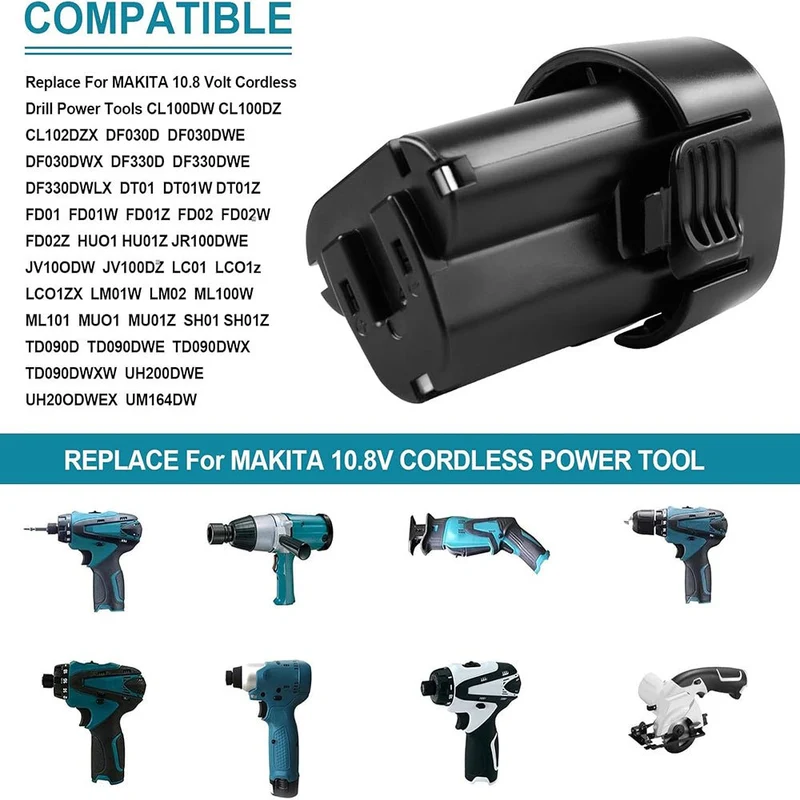 für Makita 10.8V 4.8Ah Akku Ersatz | BL1013 Li-Ion Akku 2 STÜCK