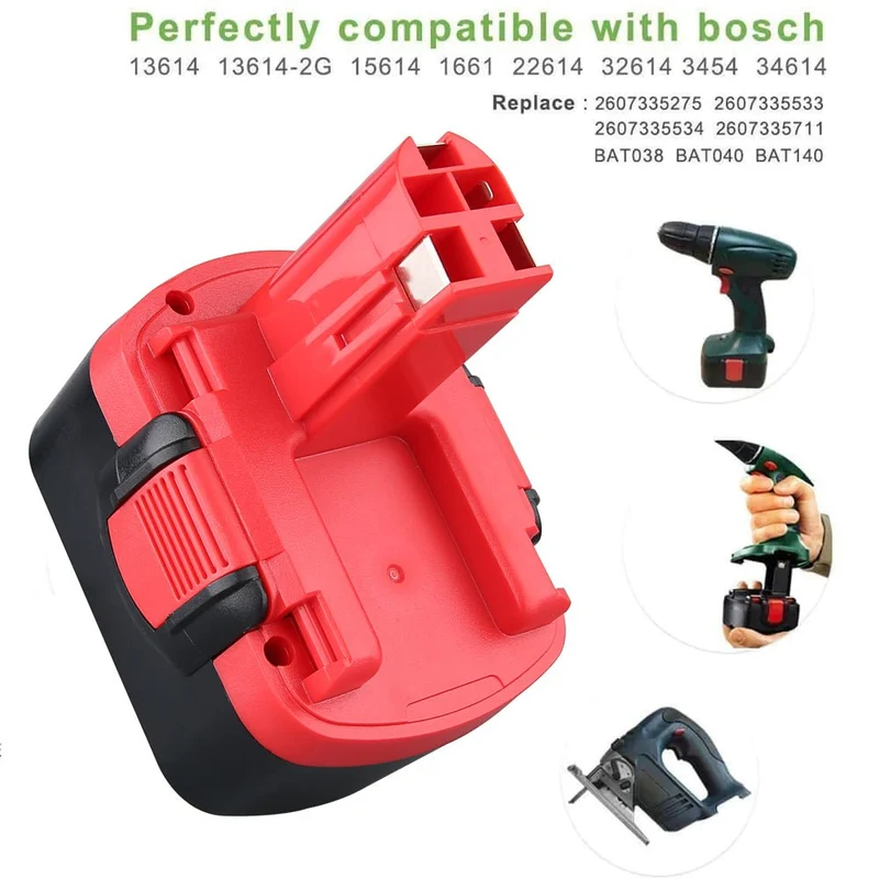 für Bosch 14,4V 4800mAh Ni-MH Ersatzakku 2 STÜCK /BAT038 BAT040 BAT041 BAT140 BAT159