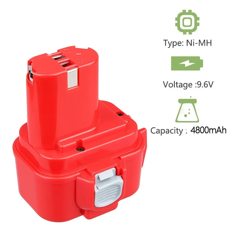 9.6V 4.8Ah für 9120 Makita Akku Ersatz Ni-MH Akku 2 Stück