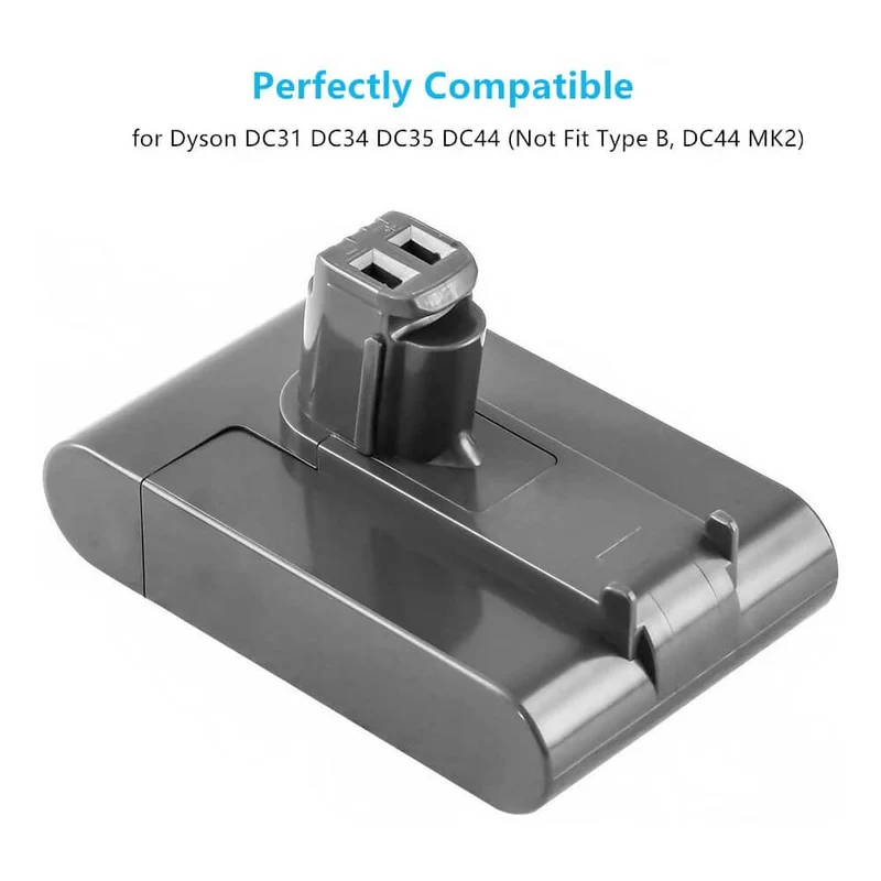 DC31A für Dyson 6.4Ah 22.2V Li-Ion Ersatz Akku (nur passend Typ A) DC44 DC35 DC31 DC45 DC34