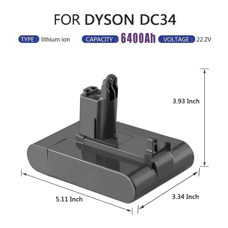 DC35 Aktualisiet 22.2V 6.4Ah Für Dyson Li-ion Type B Ersatzakku (Nicht Passend Typ A) DC31 DC34 DC45 (Nicht Passend Typ A)