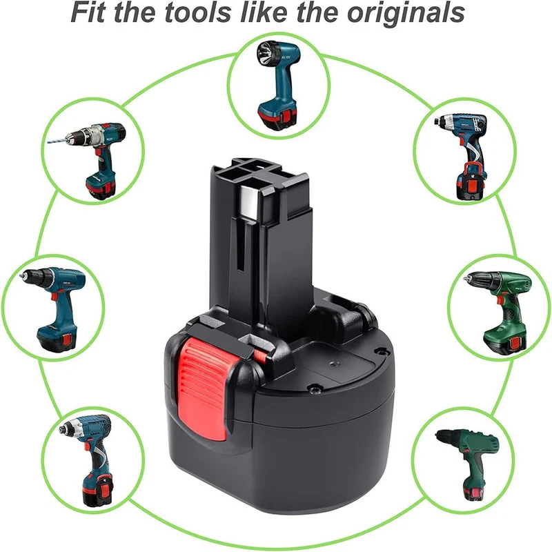 für Bosch BAT048 BAT100 BAT119 9.6V 4.8Ah Ni-Mh Ersatzakku 2 STÜCK
