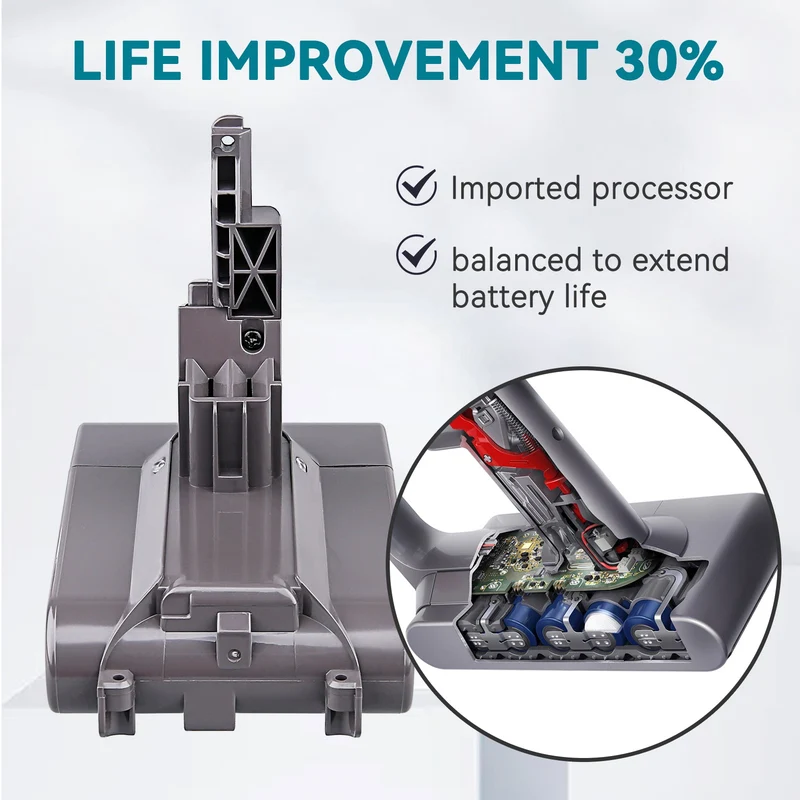 Für Dyson V7 21.6V 6.4Ah Li-Ion Akku Kompatibel mit V7 21,6 V Tier Akku-Stick Vakuum V7 Motorhead Pro V7 Auslöser V7 Tier V7 Auto + Boot