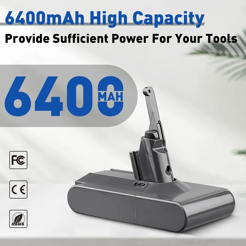 Für Dyson V8 21.6V 6.4Ah Li-Ion Akku Absolute V8 Animal V8 Fluffy SV10 Schnurlos Handstaubsauger Akku