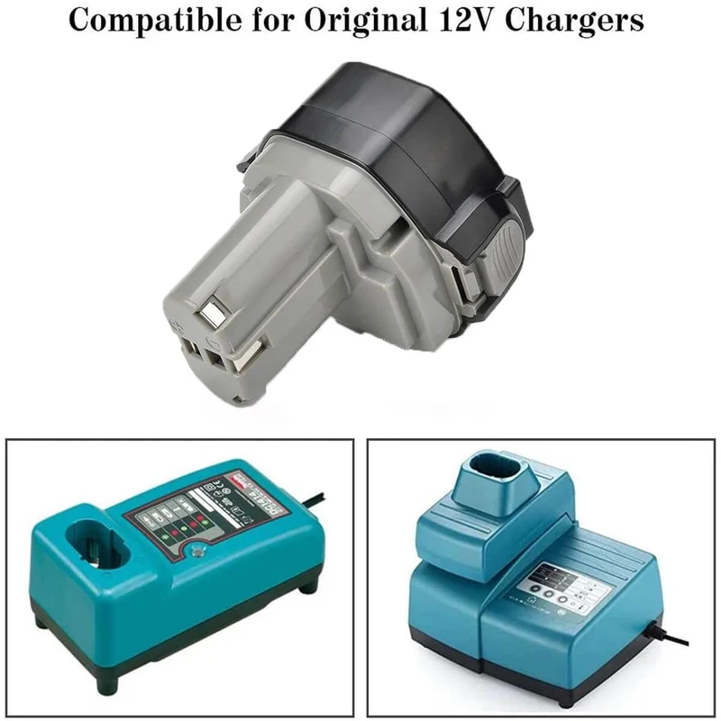 12V 3,6Ah für 1220 Makita Ni-MH Ersatz Rot / PA12 1222 1233 1200 1234 1235