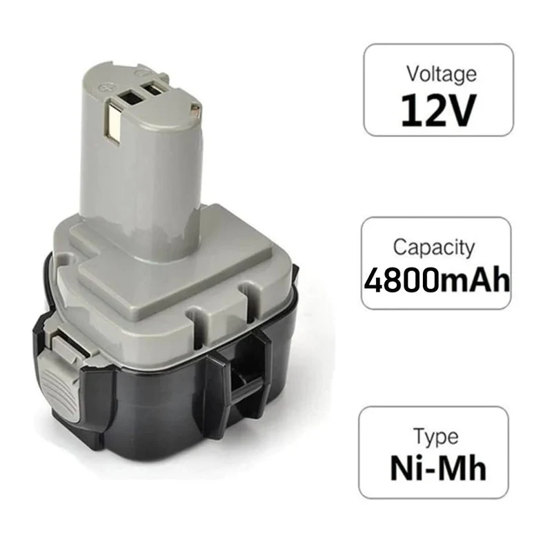 für 1220 Makita 12V 4.8Ah Ni-MH Ersatzakku Rot 2 STÜCK/PA12 1222 1233 1200 1234 1235