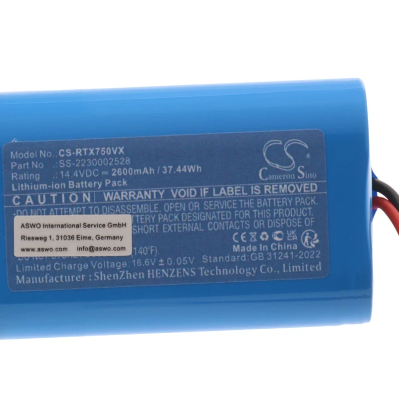 Batteria blu 14.4V per robot aspirapolvere Rowenta Xplorer 75 RR7635 RR7647 RR8567