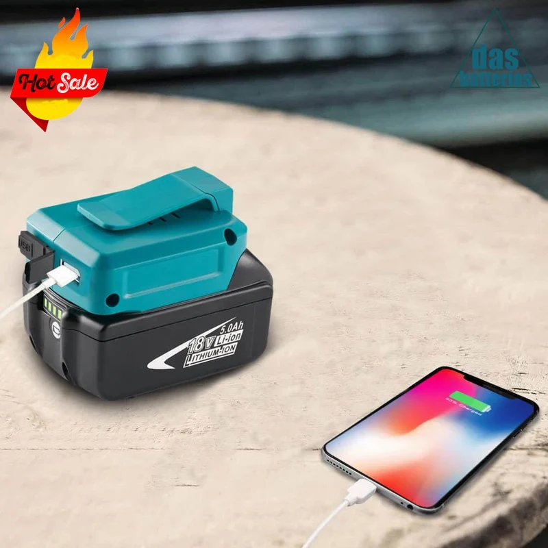 Free USB ADP05 &18V 6Ah BL1860 5-Stück/Kompatibel mit Makita 18V BL1830B BL1860B&Für MAKITA ADP05 14-18V Li-Ionen-Batterie GAR