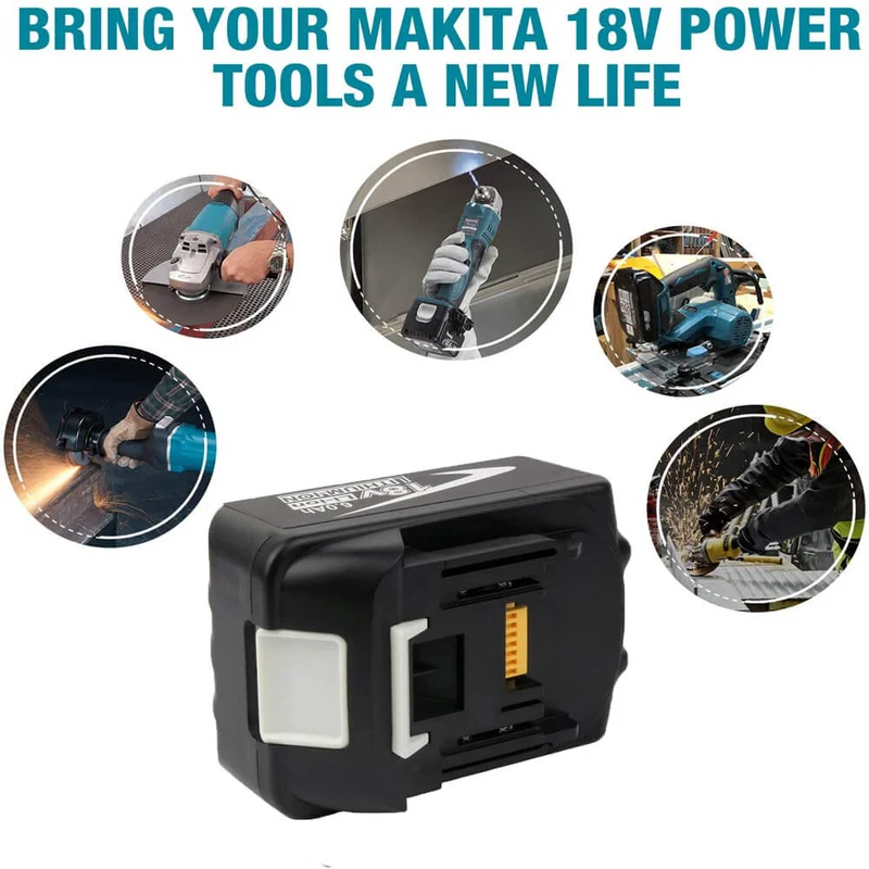 Free USB ADP05 &18V 6Ah BL1860 5-Stück/Kompatibel mit Makita 18V BL1830B BL1860B&Für MAKITA ADP05 14-18V Li-Ionen-Batterie GAR