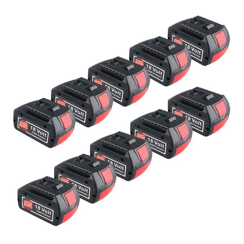 18V 5.0Ah 10 Stück Für Bosch BAT610G Li-ion Akku Ersatz mit LED /Kompatibel mit BAT609 BAT610G BAT618G BAT620 BAT621
