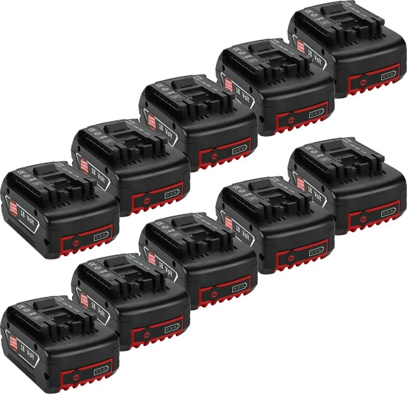 18V 5.0Ah 10 Stück Für Bosch BAT610G Li-ion Akku Ersatz mit LED /Kompatibel mit BAT609 BAT610G BAT618G BAT620 BAT621