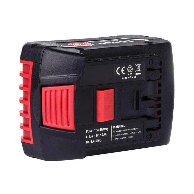 18V 5.0Ah 6 Stück Für Bosch BAT610G Li-ion Akku Ersatz mit LED / Kompatibel mit BAT609 BAT610G BAT618G BAT620 BAT621