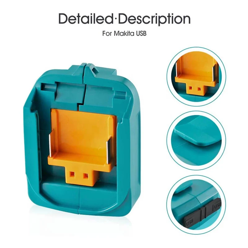 18V 5Ah BL1850B & USB-Netzadapter/Kompatibel mit Makita 18V BL1830B BL1860B&Für MAKITA ADP05 14-18V Li-Ionen-Batterie GAR