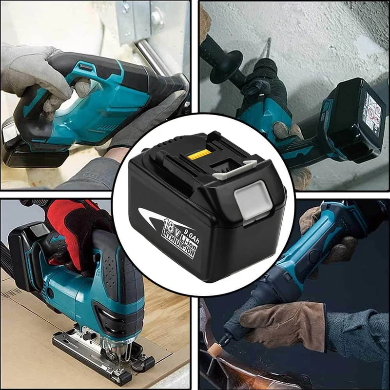BL1890B 18V 9Ah Ersatzakku für Makita with LED 8-Stück/Kompatibel mit Makita 18V BL1830B BL1860B BL1820 LXT-400