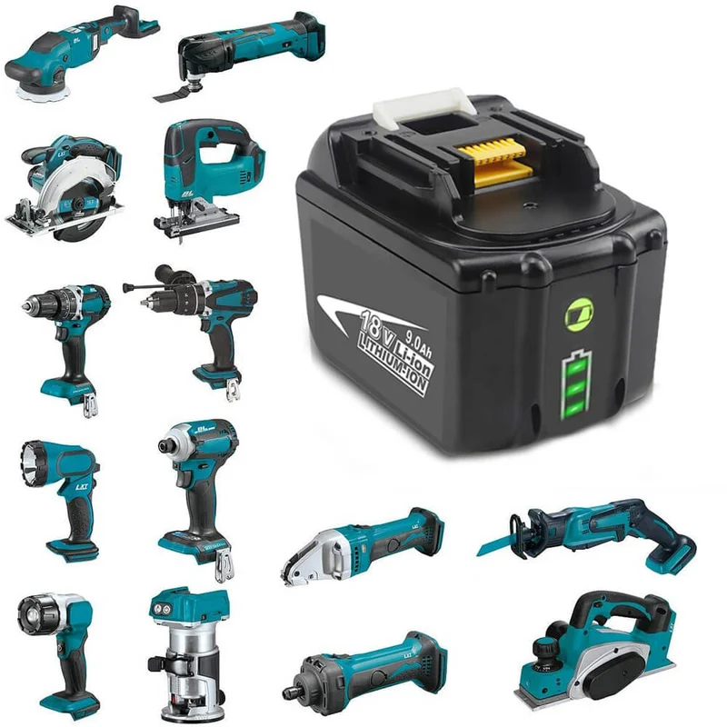 BL1890B 18V 9Ah Ersatzakku für Makita with LED 6-Stück/Kompatibel mit Makita 18V BL1830B BL1860B BL1820 LXT-400