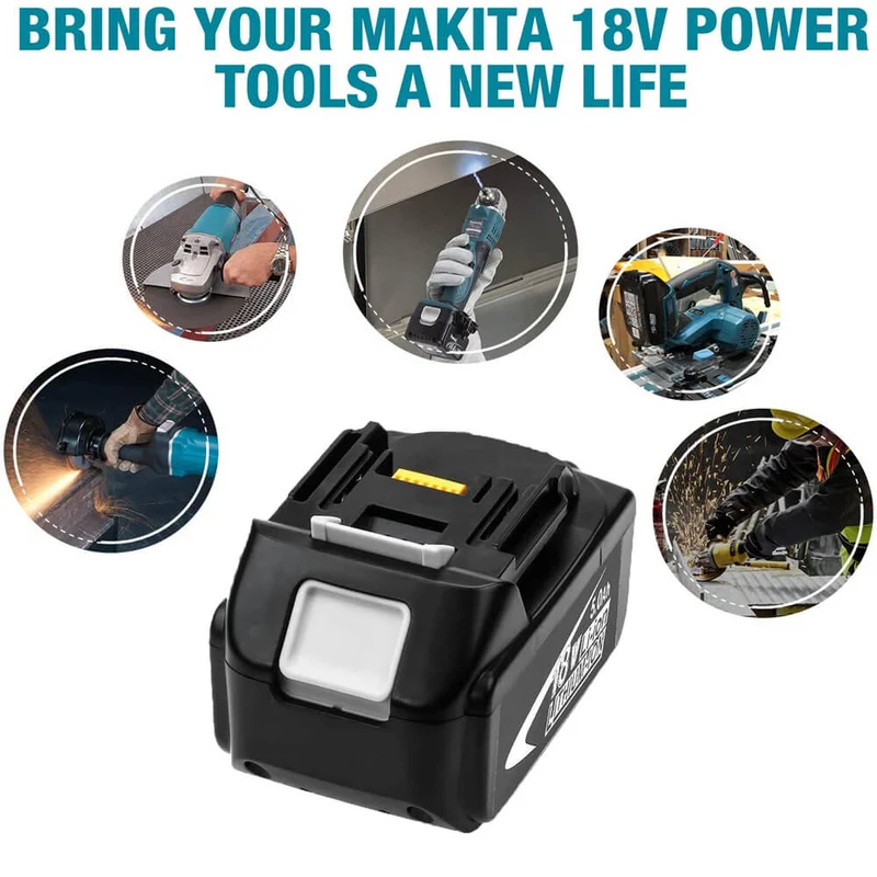 BL1850 18V 5Ah Ersatzakku für Makita/Kompatibel mit Makita 18V BL1830B BL1860B BL1820 LXT-400