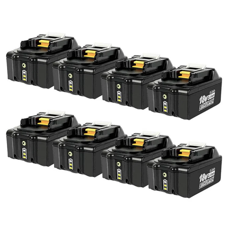 BL1860B 18V 6Ah Ersatzakku für Makita with LED 8-Stück/Kompatibel mit Makita 18V BL1830B BL1860B BL1820 LXT-400