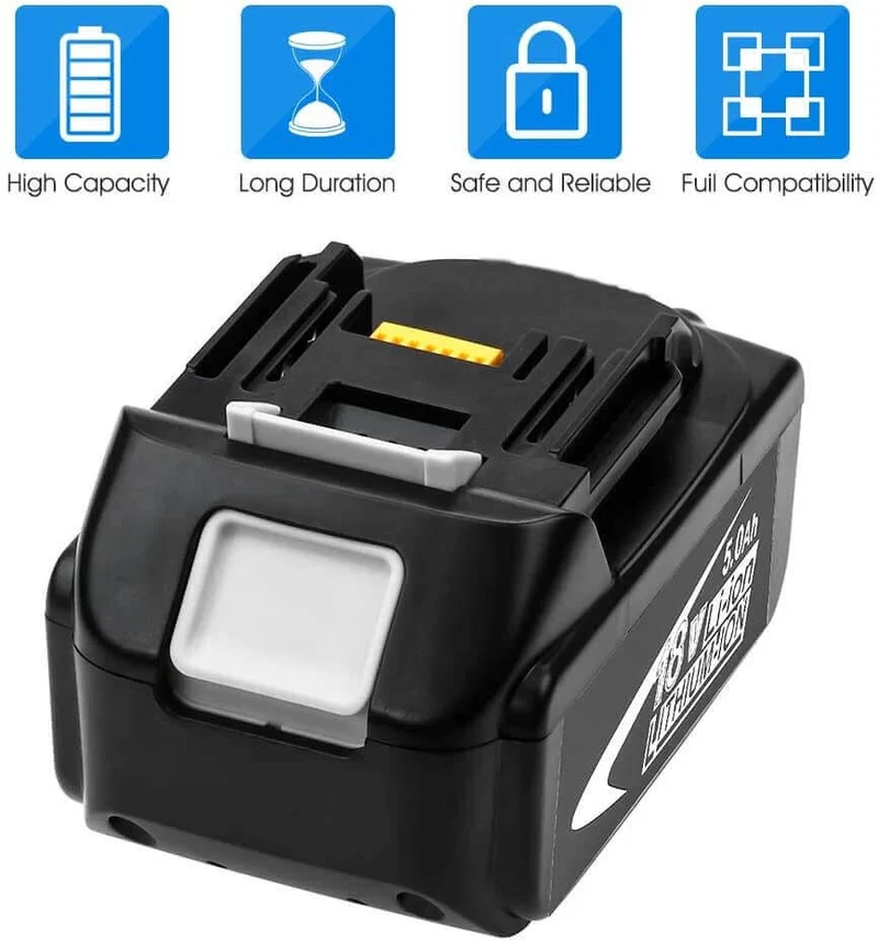 18V 5Ah BL1850B Ersatzakku für Makita mit LED 10-Stück/Kompatibel mit Makita 18V BL1830B BL1860B BL1820 LXT-400