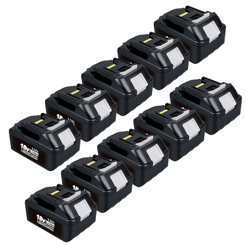 BL1860 18V 6Ah Ersatzakku für Makita 10-Stück/Kompatibel mit Makita 18V BL1830B BL1860B BL1820 LXT-400
