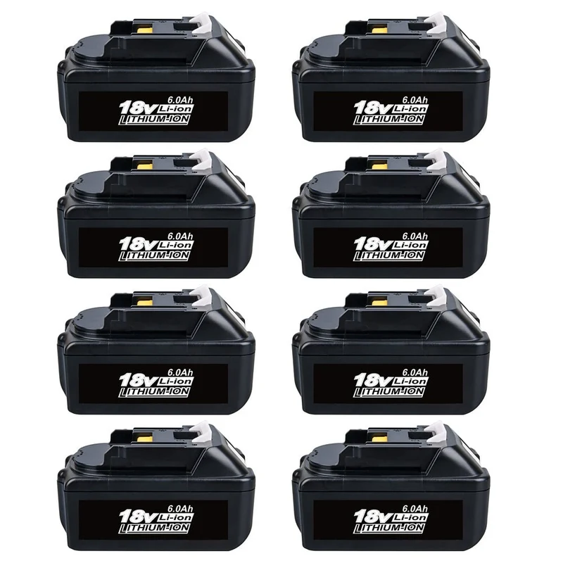 BL1860 18V 6Ah Ersatzakku für Makita 8-Stück/Kompatibel mit Makita 18V BL1830B BL1860B BL1820 LXT-400