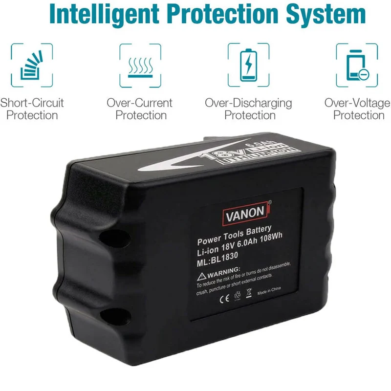 BL1860 18V 6Ah Ersatzakku für Makita 3-Stück/Kompatibel mit Makita 18V BL1830B BL1860B BL1820 LXT-400