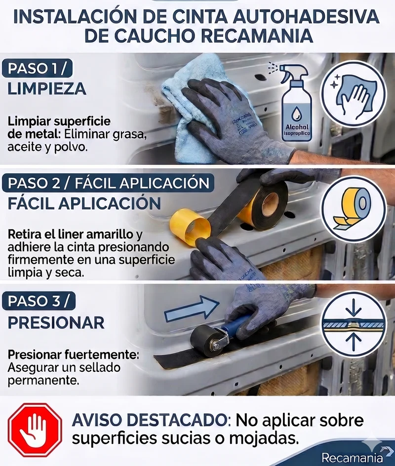 Cinta Autoadhesiva de Caucho 15m x 5cm x 3mm | Aislante Acústico y Térmico para Furgonetas Camper, Autocaravanas y Sistemas de