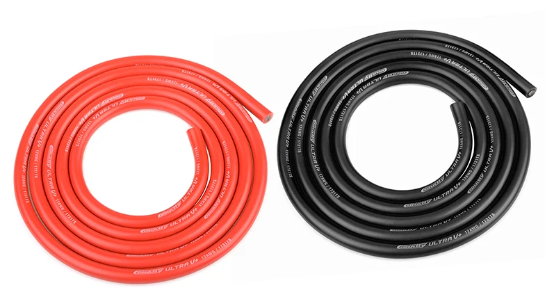 Corally Fil Noir/Rouge Ultra V+ Silicone Super Flexible 12AWG 2x1m 50112