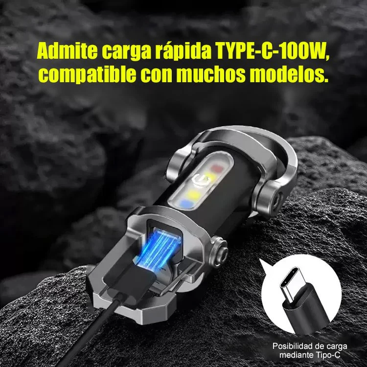 【Tres en uno multifuncional】Linterna de emergencia SOS-ES