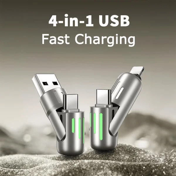 Cable de datos 4 en 1 de 240 W con luces de actividad de colores-ES