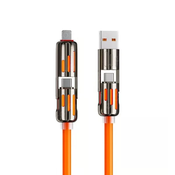 Cable de datos 4 en 1 de 240 W con luces de actividad de colores-ES