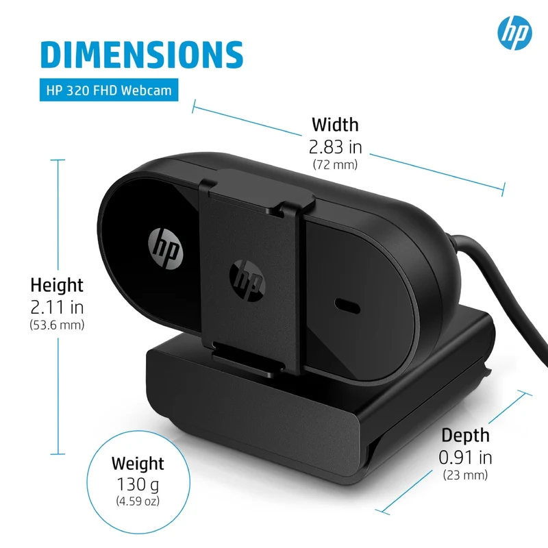 HP Cámara Web FHD 320, 53X26AA#ABL