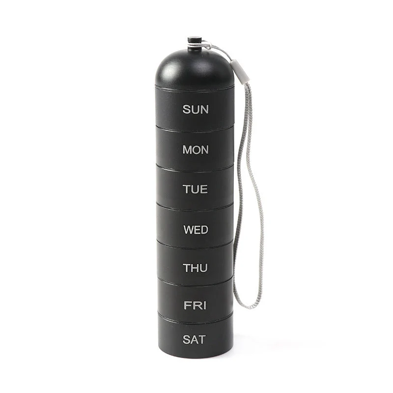 Pastillero portátil de aluminio impermeable para 7 días.-ES