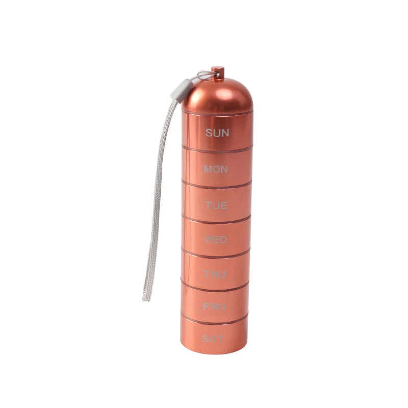 Pastillero portátil de aluminio impermeable para 7 días.-ES