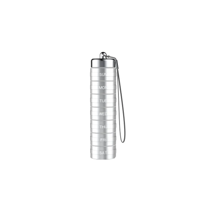 Pastillero portátil de aluminio impermeable para 7 días.-ES