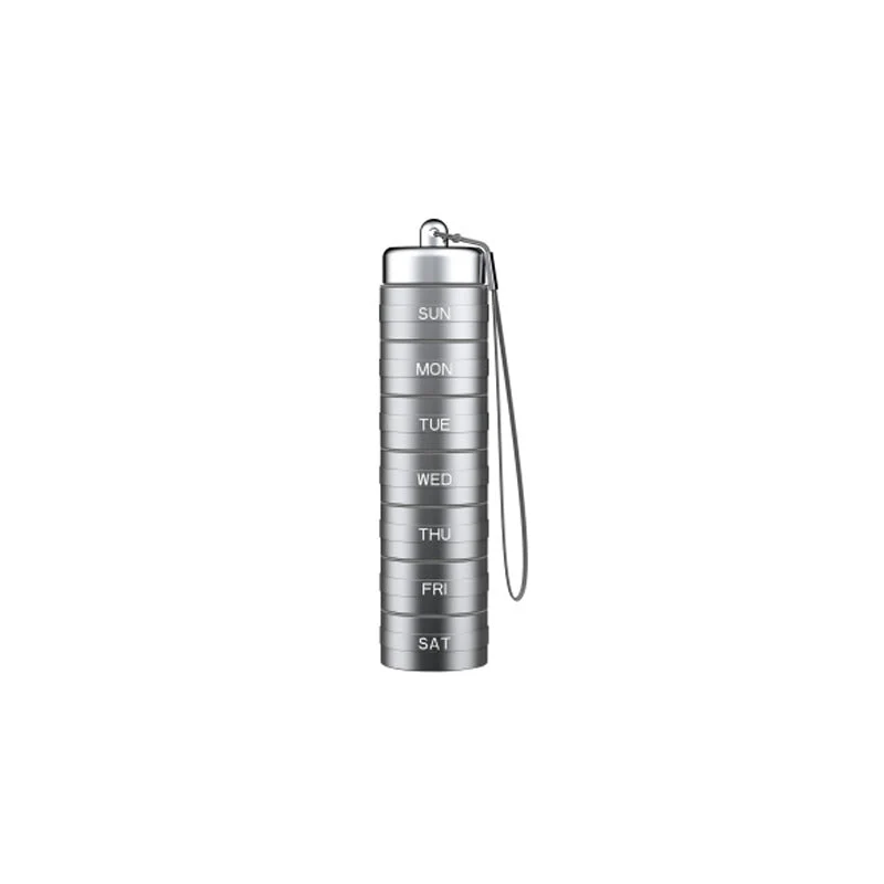 Pastillero portátil de aluminio impermeable para 7 días.-ES
