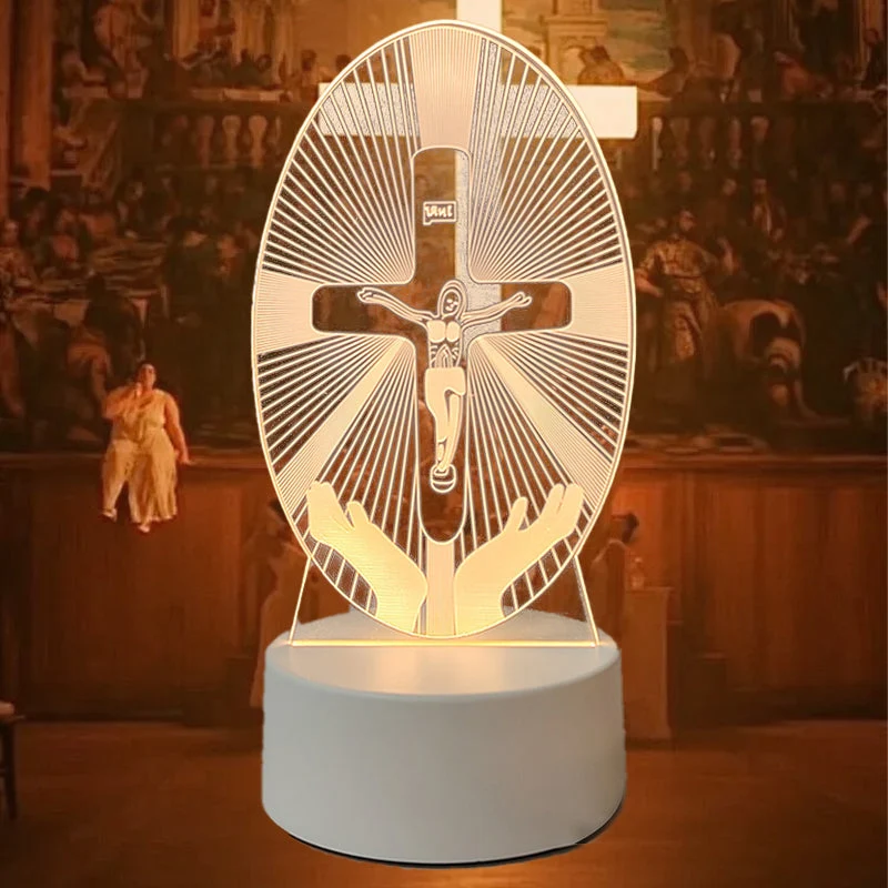 🌙 Paz y fe en una sola luz: lámpara de noche 3D con Jesús-ES