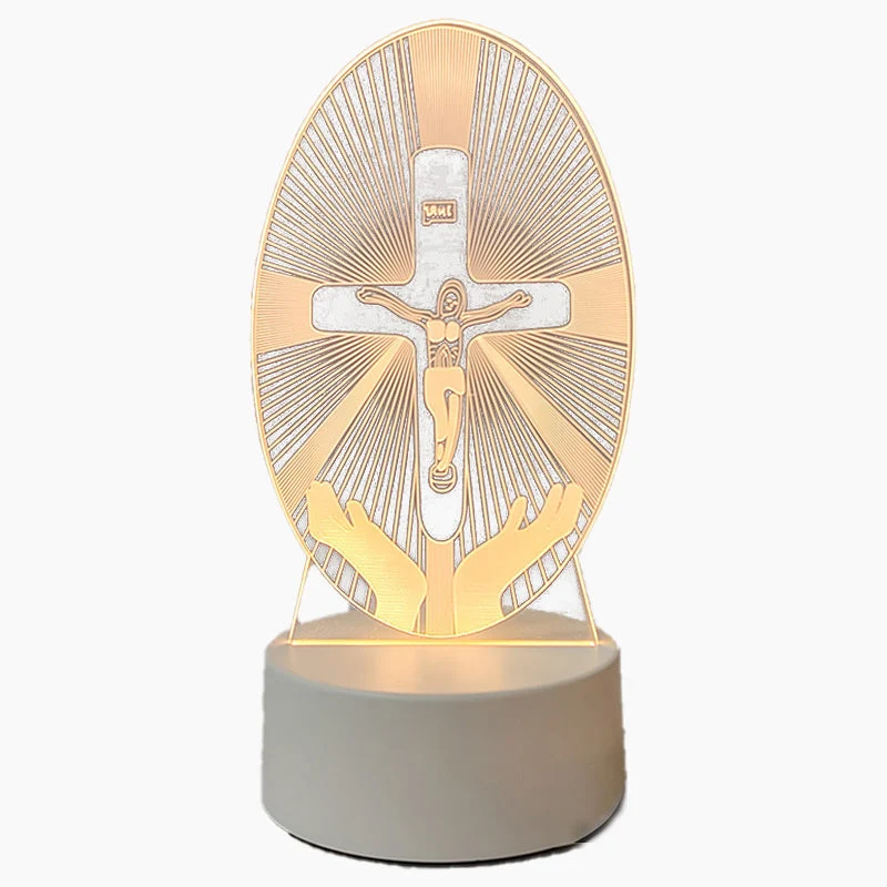 🌙 Paz y fe en una sola luz: lámpara de noche 3D con Jesús-ES