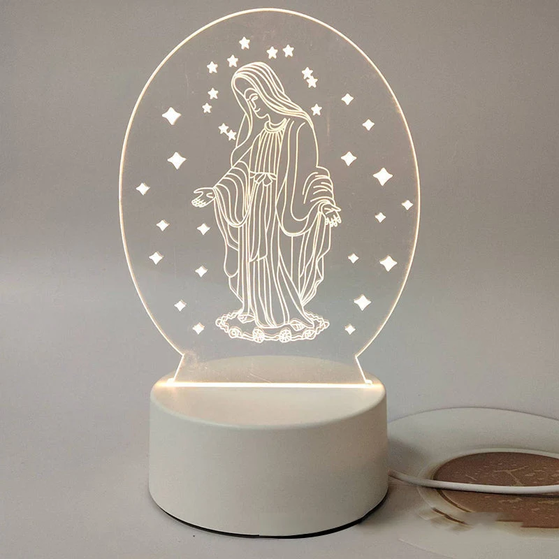 🌙 Paz y fe en una sola luz: lámpara de noche 3D con Jesús-ES
