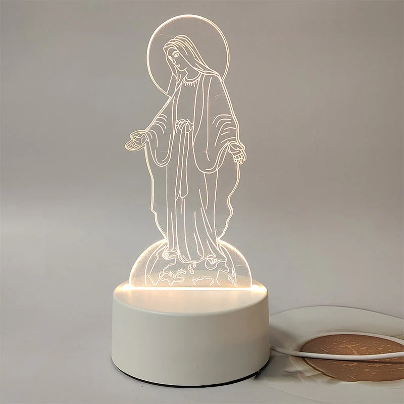 🌙 Paz y fe en una sola luz: lámpara de noche 3D con Jesús-ES
